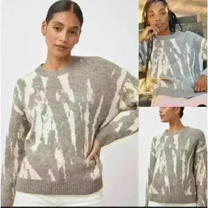 Rails new Virgo Gray Tie Dye Crewneck Wool Blend Sweater Size Large NWT